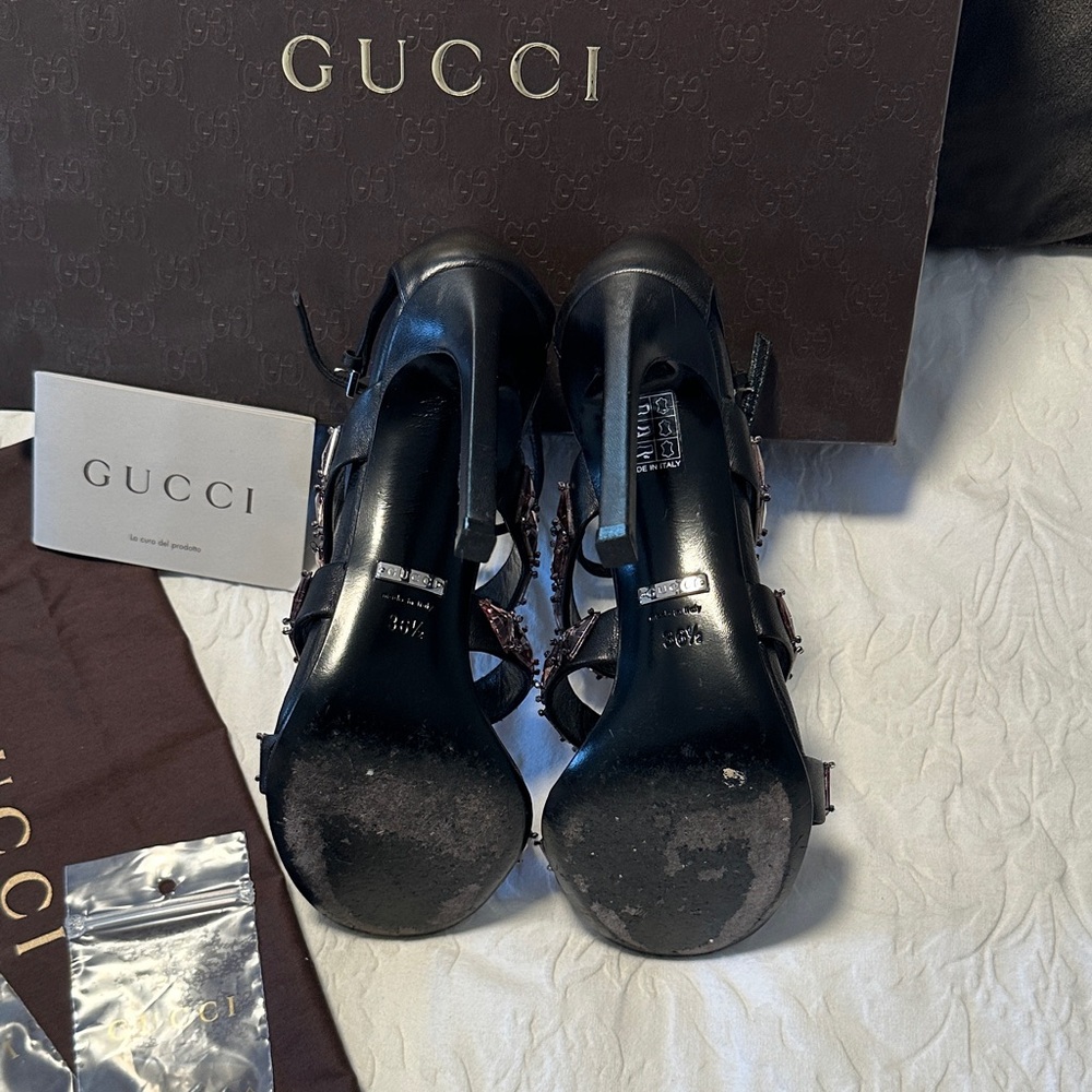 Gucci Women's Sandals in Black and Pink - Picture 2 of 5